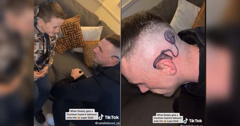 Doting Father Surprises His Son With a Tattoo of the Boy’s Cochlear Implant in Heartwarming Video